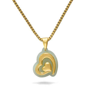 گردنبند یشم زنانه قلب دلربا